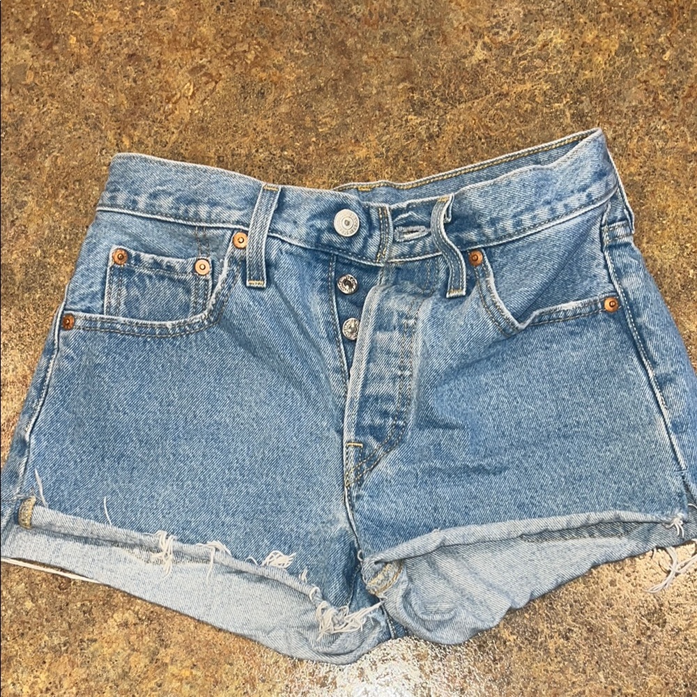 Levi’s Button Fly Denim Blue Women's Shorts